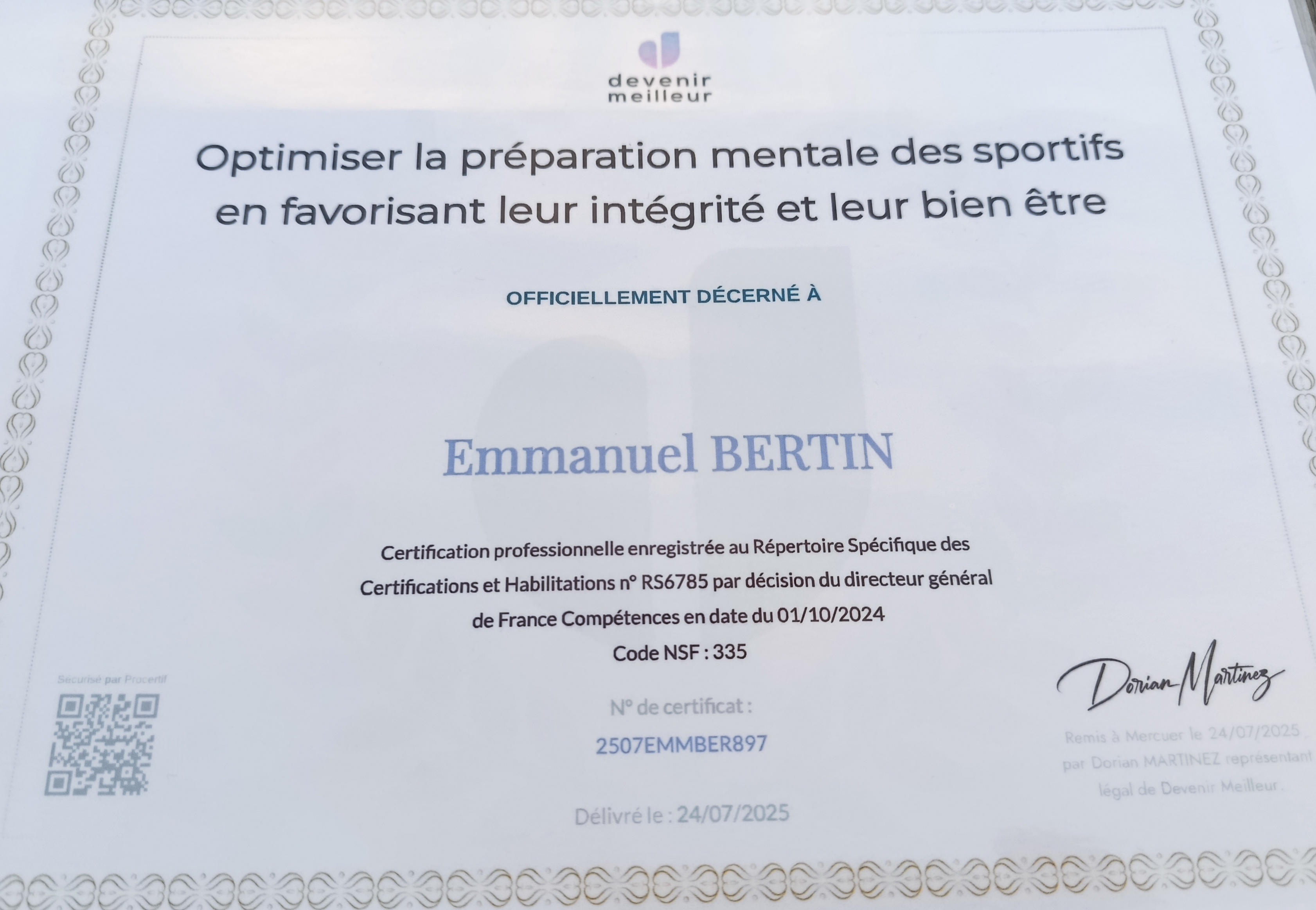 Certification RNCP Optimiser la préparation mentale des sportifs